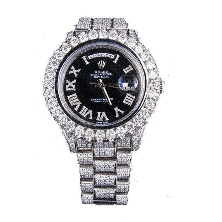 rolex-day-date-2-president-218239-white-gold-diamond.png Rolex Day-Date 218239 Fully Iced Out Replica - Image 1