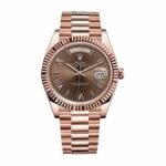 Rolex Day Date 228235 Rose Gold Chocolate Roman Dial Replica