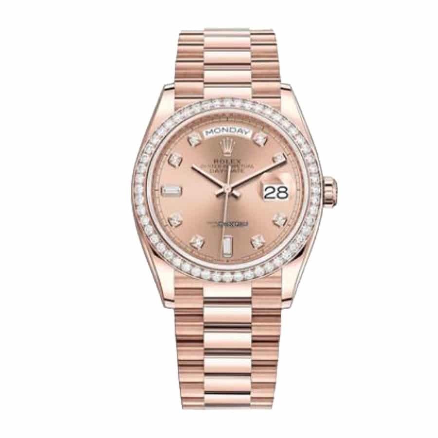 rolex-day-date-36-rose-diamond-dial-automatic-everose-gold-president-128345pdp-replica.jpg Pink Diamond Rolex Replica - Image 1