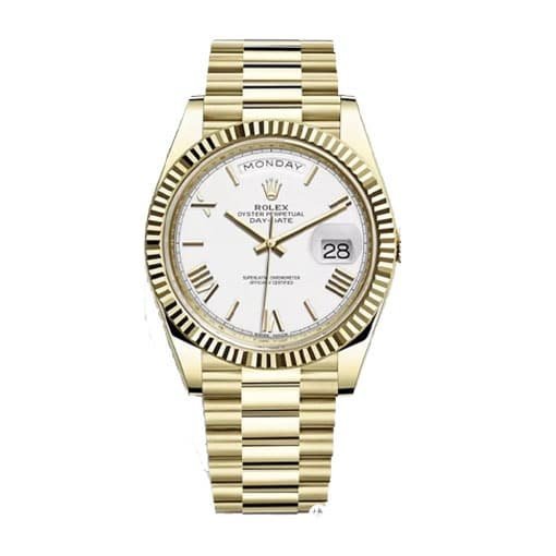 rolex-day-date-ii-collection-gold-white-roman-dial-218238-replica.jpg Rolex Collection Replica - Image 1