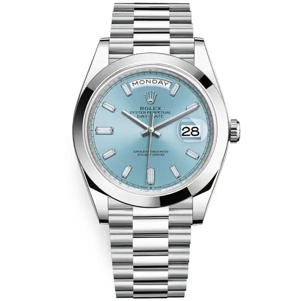 rolex-daydate-ice-blue-dial-diamond.webp Rolex Day-Date 40 228206 Replica - Image 1